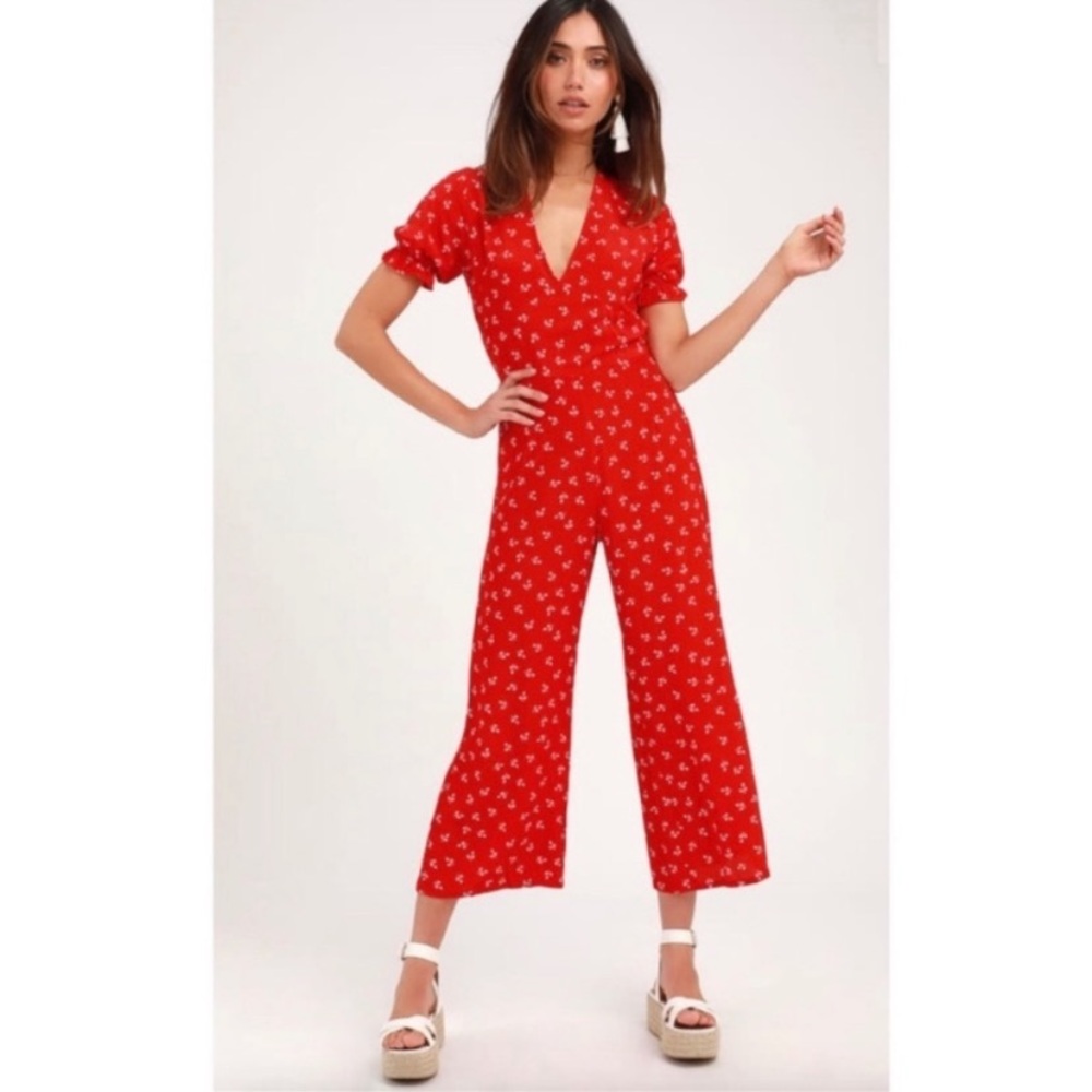 Faithful the Brand Red Floral Jumpsuit